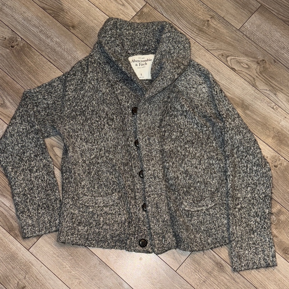Abercrombie & Fitch Charcoal Knit Cardigan